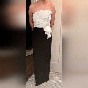 Max & Cleo Black and White Strapless Gown, Dress